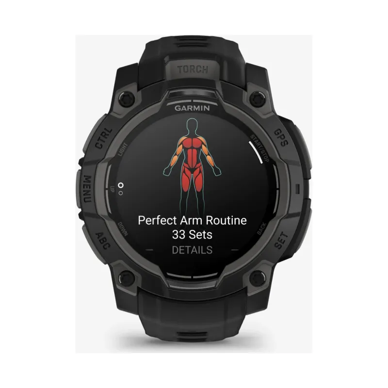 Garmin Instinct® 3 AMOLED 010-02936-00 - 45 mm Schwarz mit Silikon-Wechselarmband 22 mm Schwarz